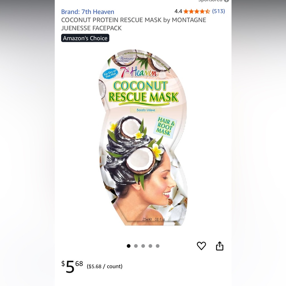 7th Heaven Coconut Rescue Hair Mask - SET OF 11